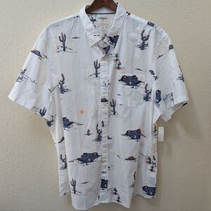 NWT Goodthreads Dessert Print Short Sleeve Button Up Shirt. Size XXXL
